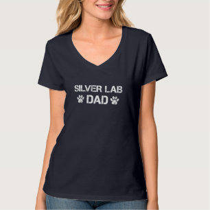 Silver Lab Dad Dog Paw Quote Gift T-Shirt