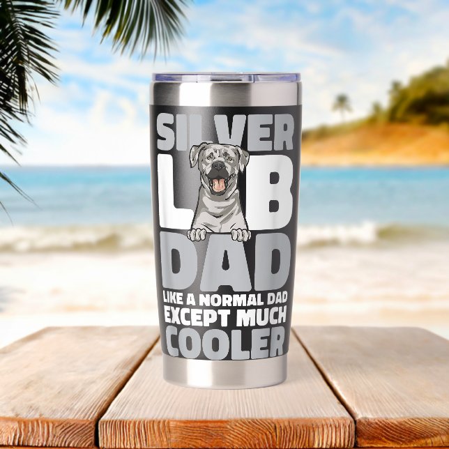 Silver Labrador Retriever Silver Lab Dad Insulated Tumbler (Beach (Rotated))