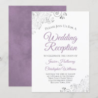 Silver Lace Lavender on White Wedding Reception