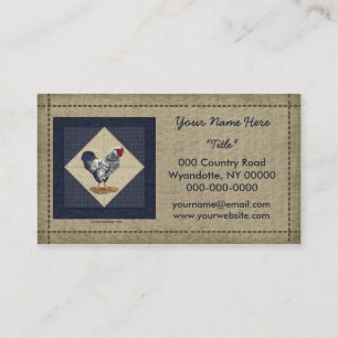 Silver Laced Wyandotte Rooster Denim Business Card