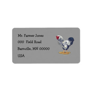 Silver Laced Wyandotte Rooster Label