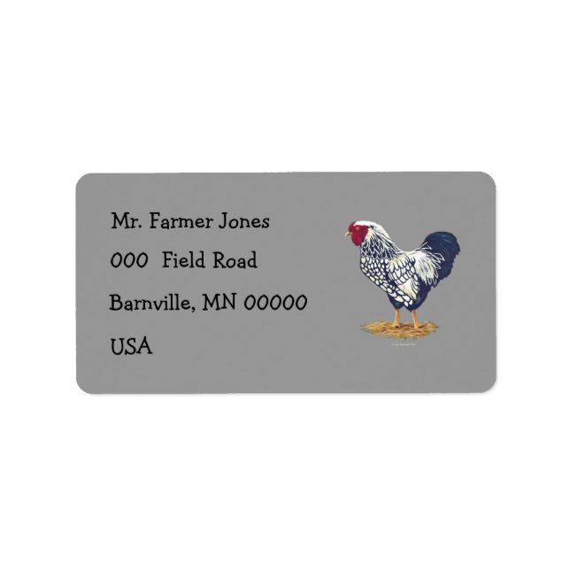 Silver Laced Wyandotte Rooster Label (Front)