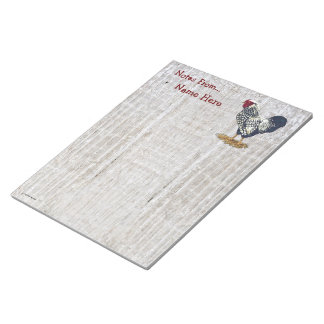 Silver Laced Wyandotte Rooster Light Barnboards Notepad