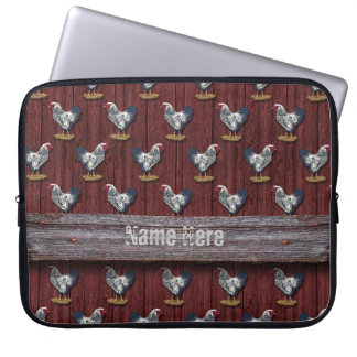 Silver Laced Wyandotte Roosters Barn Boards Laptop Sleeve
