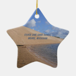 Silver Lake Sand Dunes, Mears, Michigan Ceramic Tree Decoration