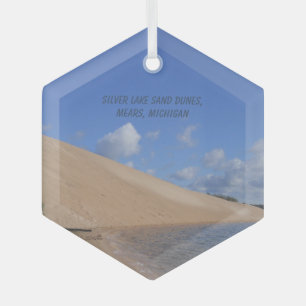 Silver Lake Sand Dunes, Mears, Michigan   Glass Tree Decoration