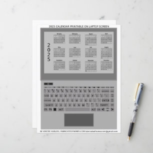 Silver Laptop Keyboard 2025 Calendar On Screen