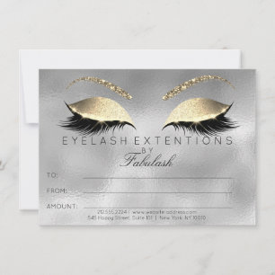 Silver Lashes Extension Makeup Certificate Gift