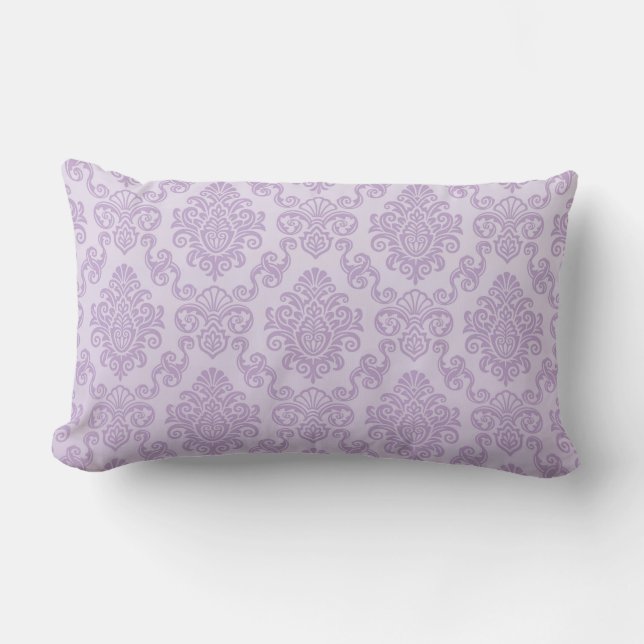 silver,lavender,chic,damasks,floral,lace,pattern,v lumbar cushion (Front)