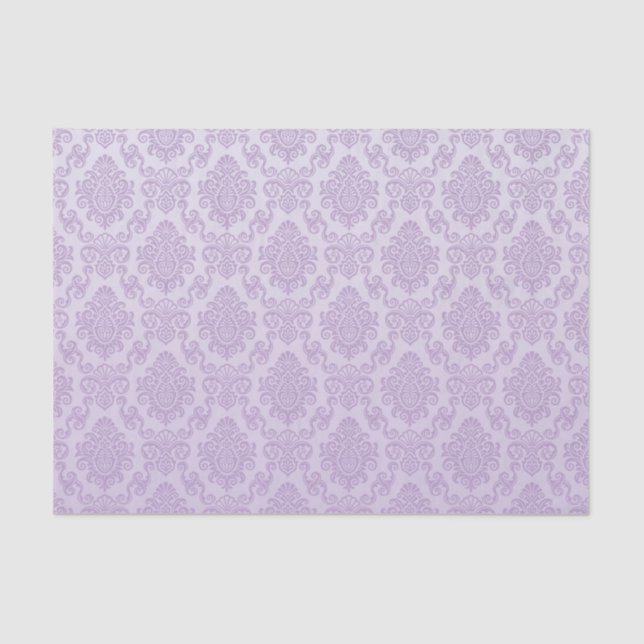 silver,lavender,chic,damasks,floral,lace,pattern,v tissue paper (Front)