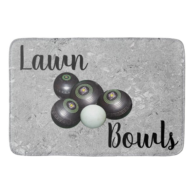 Silver Lawn Bowls And Jack, Memory foam Bathmat, Bath Mat (Front)