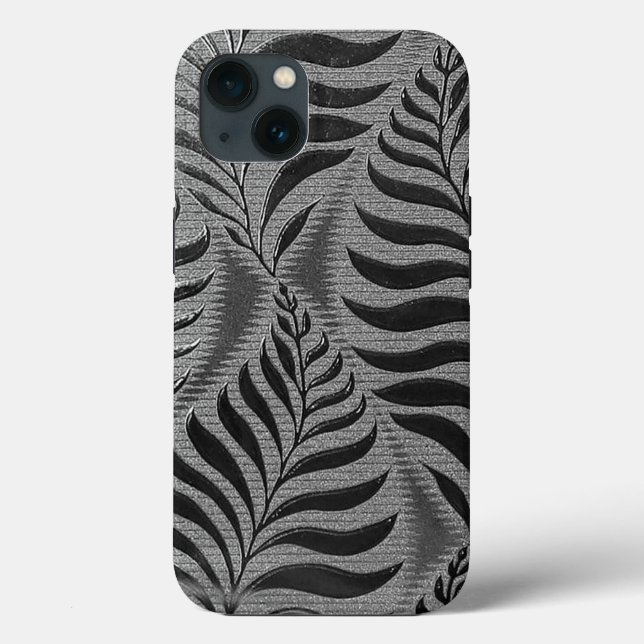Silver Leaf Motif Case-Mate iPhone Case (Back)