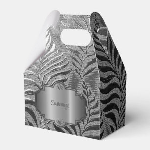  Silver Leaf Motif Gable Favour Box