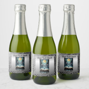 Silver Leaf Motif Sparkling Wine Label