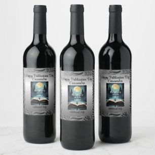 Silver Leaf Motif Wine Label