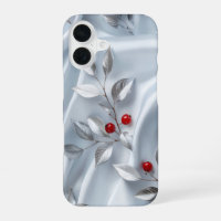 Silver Leaf Red Berry Silk