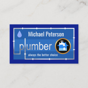 Silver Leaking Water Pipes Plumber Business Card