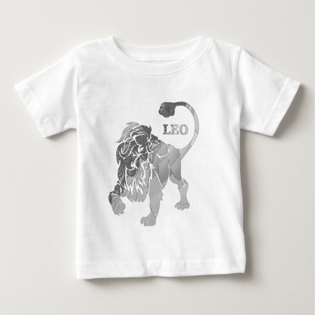 Silver Leo Lion Zodiac Baby Creeper (Front)