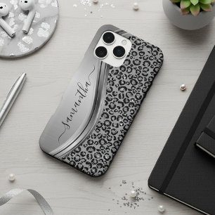 Silver Leopard Handwritten Name Metal