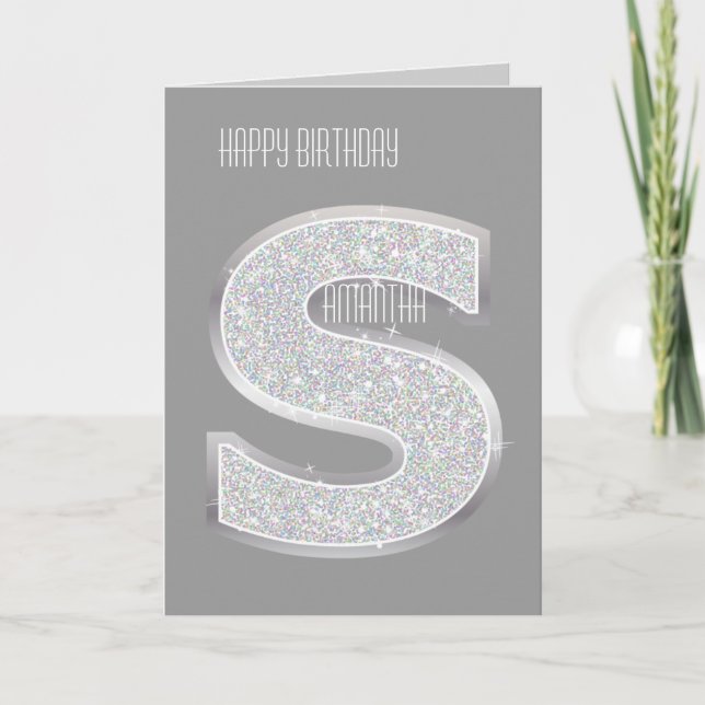 Silver Letter S Card (Front)