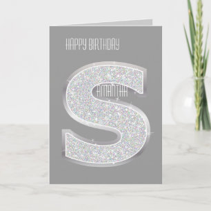 Silver Letter S Card