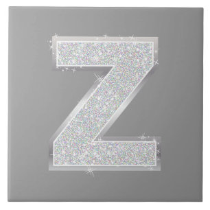 Silver Letter Z Tile