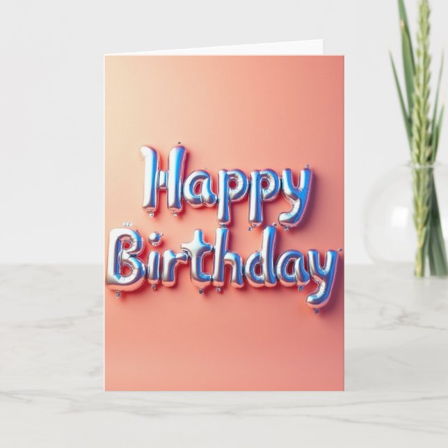 Silver Letters Birthday Card (Front)