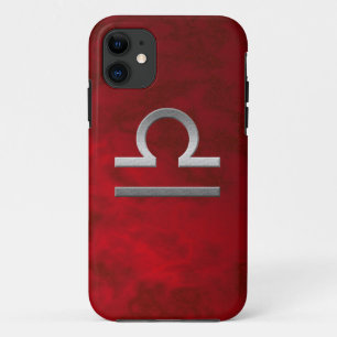 silver libra - red iPhone 11 case
