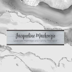 Silver Licensed Marriage and Family Therapist Door Sign