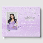 Silver Light Purple Rose Elegant Photo Quinceanera Guest Book<br><div class="desc">With options both in silver and gold, create your own personalised elegant quinceanera guest books with an easy DIY template in beautiful hues of light purple. These pretty custom template guest books can fit your plans for a for a lavender themed sweet 16, Mexican 15th birthday party, once upon a...</div>