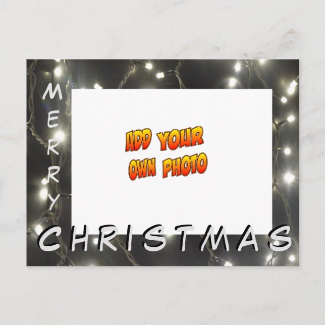 Silver Lights Christmas ADD YOUR PHOTO Postcard (Front)