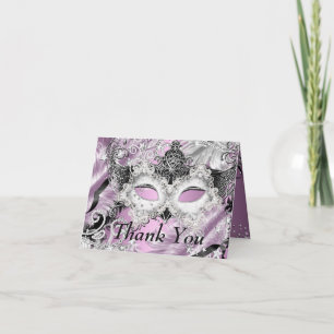 Silver Lilac Sparkle Mask Masquerade Thank You