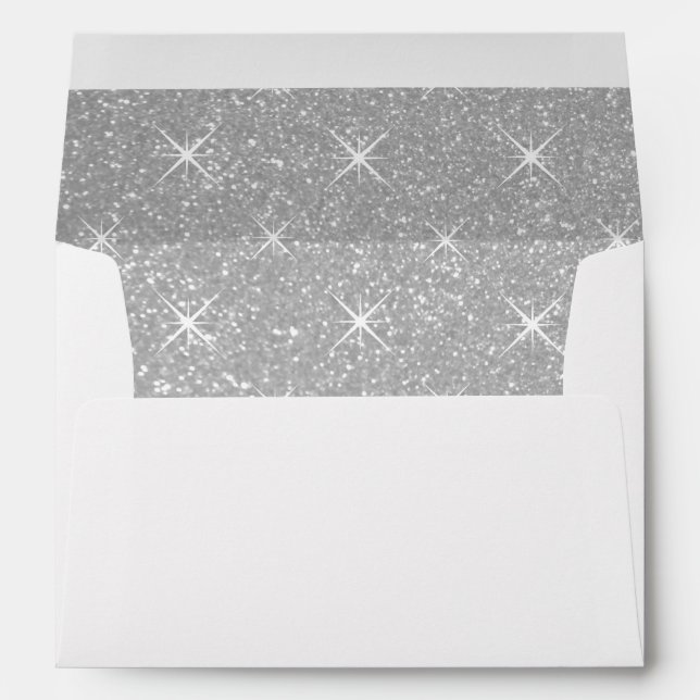 Silver lined envelopes with faux glittery sparkles (Back (Bottom))