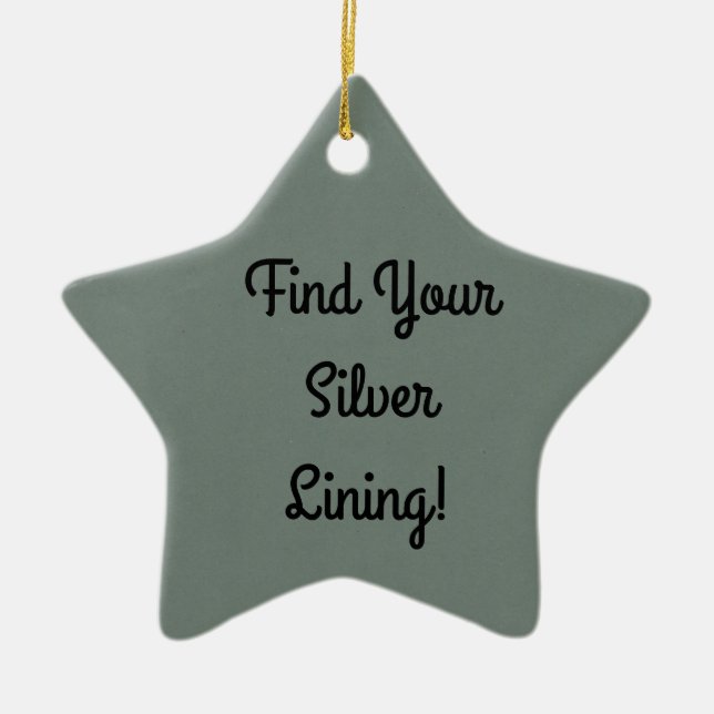 Silver Lining Embellished    Ceramic Tree Decoration (Front)