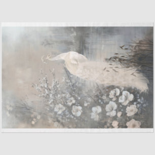 Silver Lining, White Peacock, Parisian Fantasy  Tissue Paper