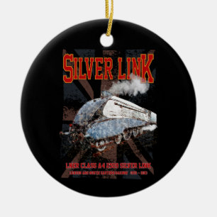 Silver Link LNER Class A4 2509 Locomotive UK flag Ceramic Tree Decoration
