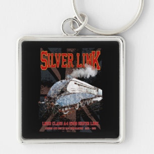 Silver Link LNER Class A4 2509 Locomotive UK flag Key Ring