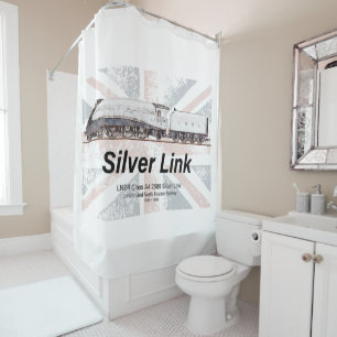 Silver Link LNER Class A4 Locomotive profile flag Shower Curtain