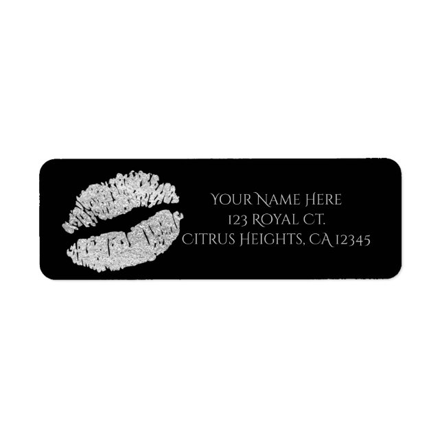 Silver Lips Faux Sparkle Kiss Beauty Makeup Party (Front)