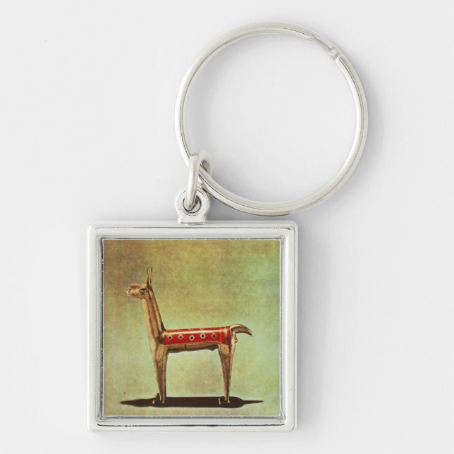Silver Llama Figurine, from Peru, after 1438 Key Ring (Front)