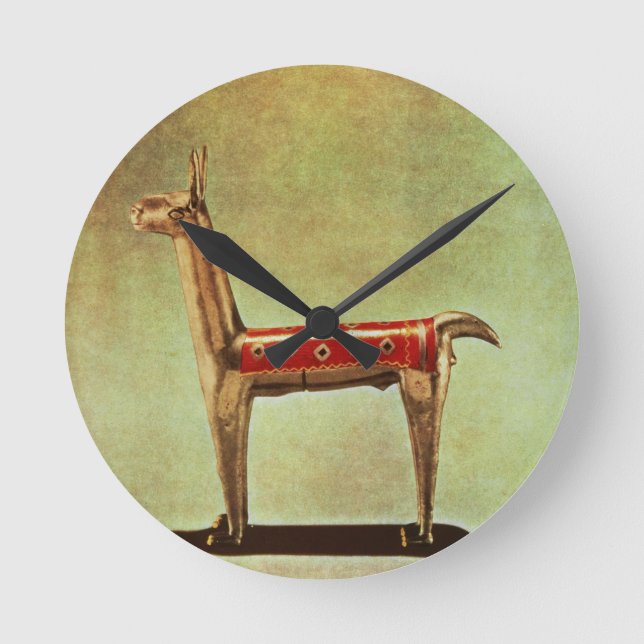 Silver Llama Figurine, From Peru, After 1438 Round Clock (Front)