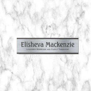 Silver LMFT Therapist Office Door Sign Name Plate
