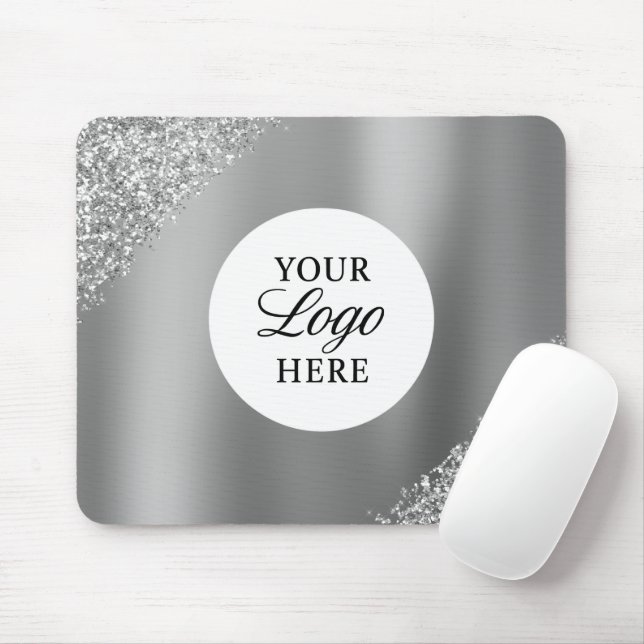 Silver Logo Business Professional Sparkle Glitter Mouse Mat (With Mouse)