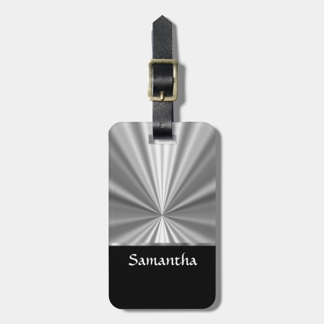 silver look and black luggage tag (Front Vertical)