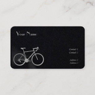 Silver  look bike  in black business card