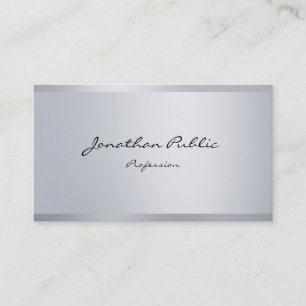 Silver Look Elegant Calligraphy Script Modern Business Card
