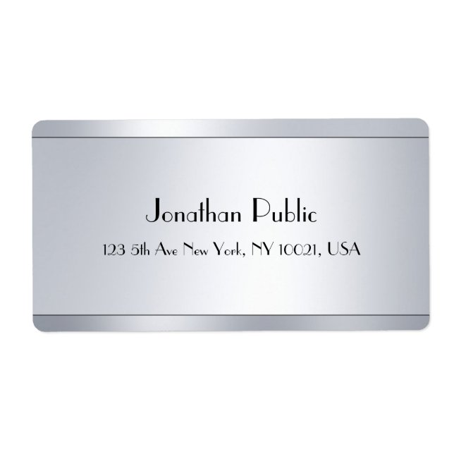 Silver Look Elegant Script Glamour Modern Template (Front)