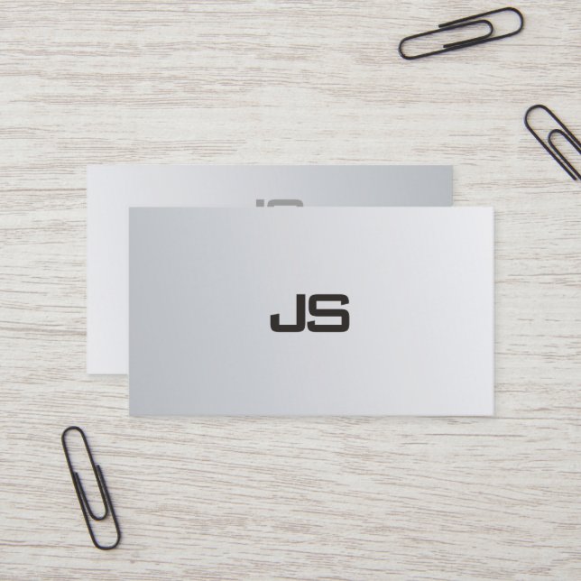 Silver Look Elegant Sleek Design Professional Business Card (Front/Back In Situ)