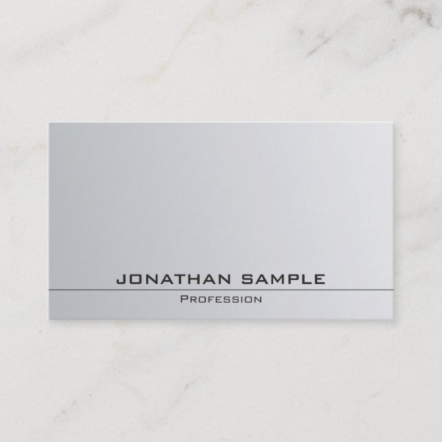 Silver Look Sophisticated Simple Plain Trendy Business Card (Front)