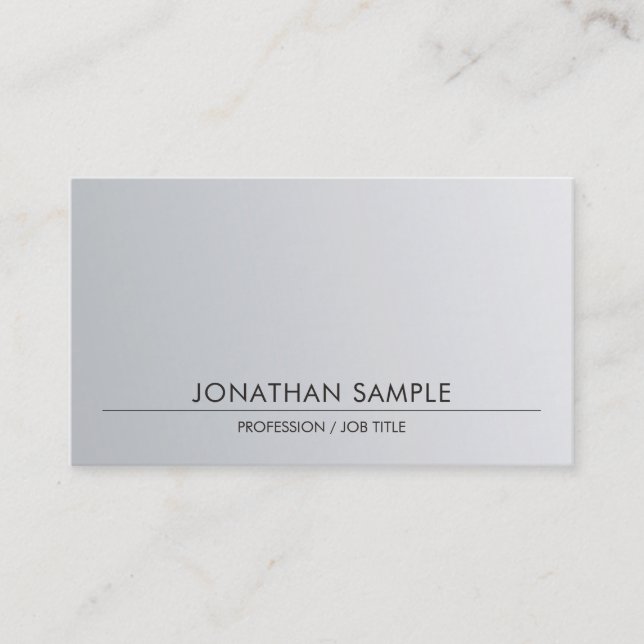 Silver Look Sophisticated Sleek Design Trendy Business Card (Front)